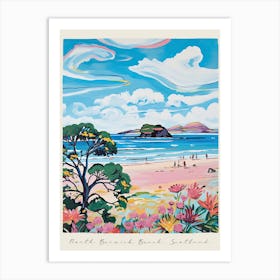 Poster Of North Berwick Beach, East Lothian, Scotland, Matisse And Rousseau Style 2 Art Print