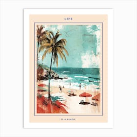 Retro Beach Scene Poster 5 Art Print