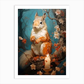 Squirrel In The Forest Art Print