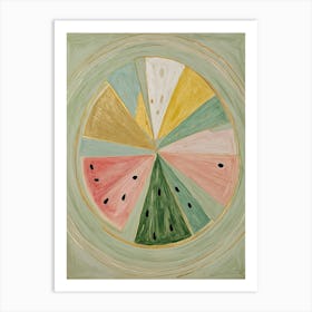 Pastel Watermelon Slice Pie Art Print