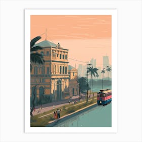 Dhaka Bangladesh Travel Illustration 3 Art Print