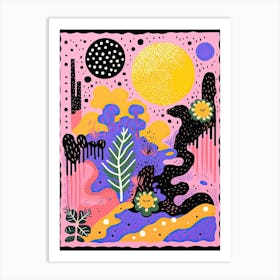 Abstract Botanical Risograph Style 1 Art Print