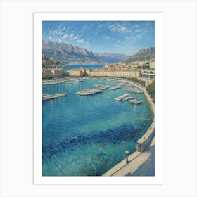 Reflections in the Harbor Harbor In France Art Print