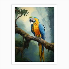 Vibrant Plumage: Macaw Jungle Bird Print Art Print