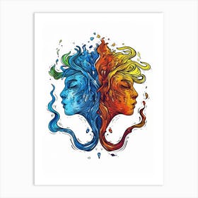 Woman And A Man Art Print