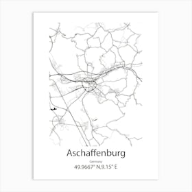 Aschaffenburg,Germany Minimalist Map Art Print