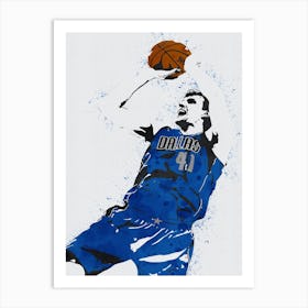 Dirk Nowitzki Dallas Mavericks Art Print