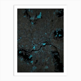 Default London Black Blue Map Art 0 (1) Art Print