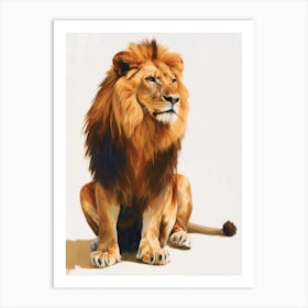 Barbary Lion Symbolic Imagery Clipart 8 Art Print