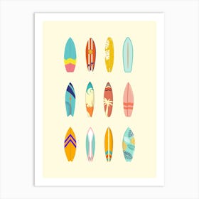 Surfboards Minimalist Surfer Art Print