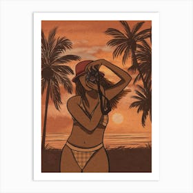 Palmtrees at Sunset Art Print