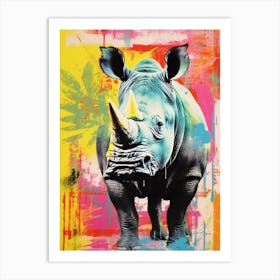 Rhino Pop Art Screen Print Inspired  2 Art Print