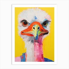 Colourful Bird Painting Ostrich Art Print