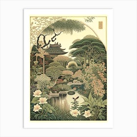 Japanese Friendship Garden 1, Usa Vintage Botanical Art Print