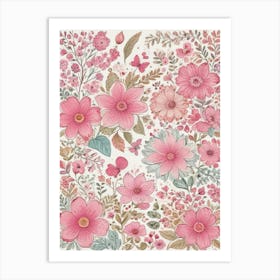 Pink Flowers 20 Art Print