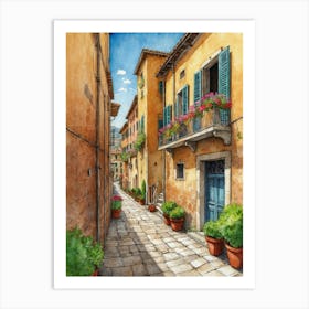 Alleyway In Italy Art Print