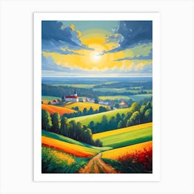 Sunset In The Countryside Art Print