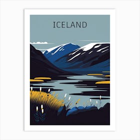 Iceland, Vintage Retro Travel Poster Art Print