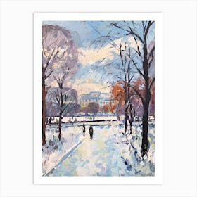 Winter City Park Painting Schnbrunn Palace Gardens Vienna 3 Art Print