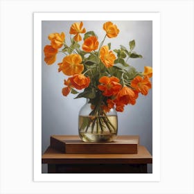 Orange Flowers In A Vase 1 Art Print