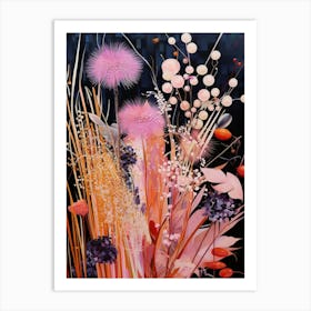 Surreal Florals Fountain Grass 1 Flower Painting Art Print