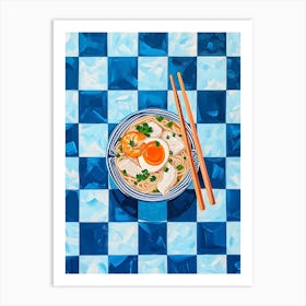 Pho Blue Checkerboard 3 Art Print