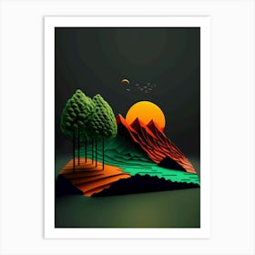 3d Landscape Art Art Print