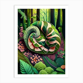 Garden Snail In Forest Patchwork Art Print