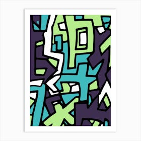 Graffiti Green Abstract Art Print