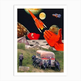 Soviet space race, 1960s collage Art Print