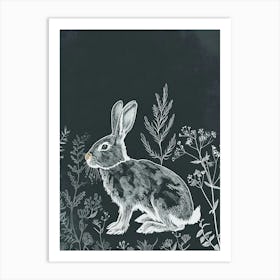 Rex Rabbit Minimalist Illustration 4 Art Print