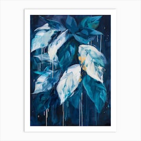 Blue Leaves 14 Art Print