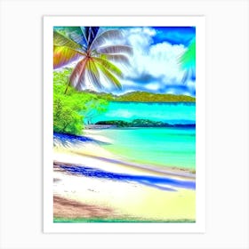 Fiji Beach Soft Colours Tropical Destination Art Print