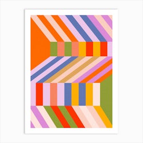 Bold and Playful Mid Century geometric stripes 1 - Bauhaus Inspired Art Print