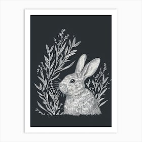 Tans Rabbit Minimalist Illustration 1 Art Print