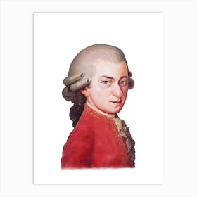 Amadeus Mozart Watercolor Portrait Art Print