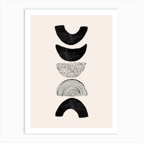 Mid Century Moon Shapes Art Print