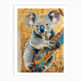 Koala Gold Effect Collage 4 Art Print