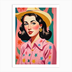 Lady In Pink Art Print