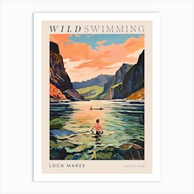 Wild Swimming At Loch Maree Scotland 1 Poster Art Print