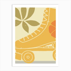 Yellow Retro Print Roller Skates Art Print