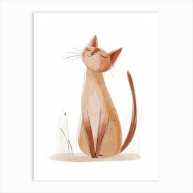 Oriental Shorthair Cat Clipart Illustration 1 Art Print