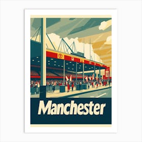 Aihrgdesign A 1970s Inspired Travel Poster For Manchester Art Print