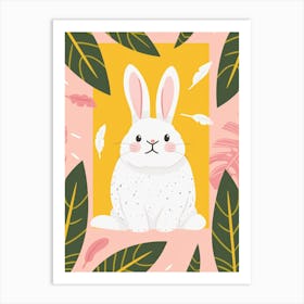 Bunny With Leaves Art Print