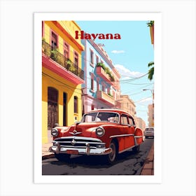 Havana Cuba Cuban Souvenir Travel Illustration Art Print