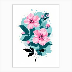 Pink Flowers 11 Art Print