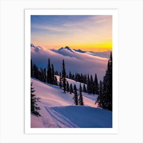 Skiwelt Wilder Kaiser Brixental, Austria 1 Sunrise Skiing Poster Art Print