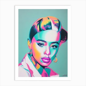 Aaliyah Colourful Illustration Art Print