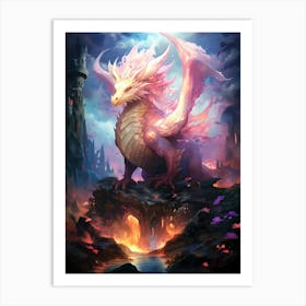 Pink Dragon Art Print