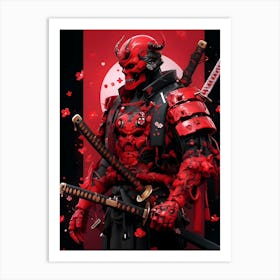 Red Samurai Art Print